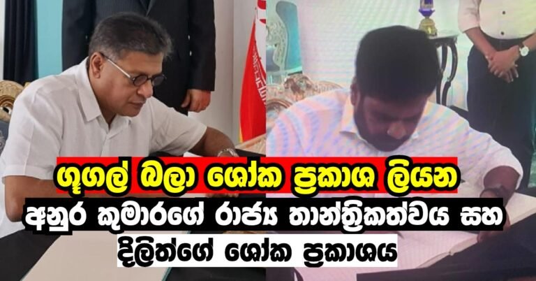 ගූගල් බලා ශෝක ප්‍රකාශ ලියන අනුරගේ රාජ්‍යතාන්ත්‍රිකත්වය සහ දිලිත් ජයවීරගේ ශෝක ප්‍රකාශය!